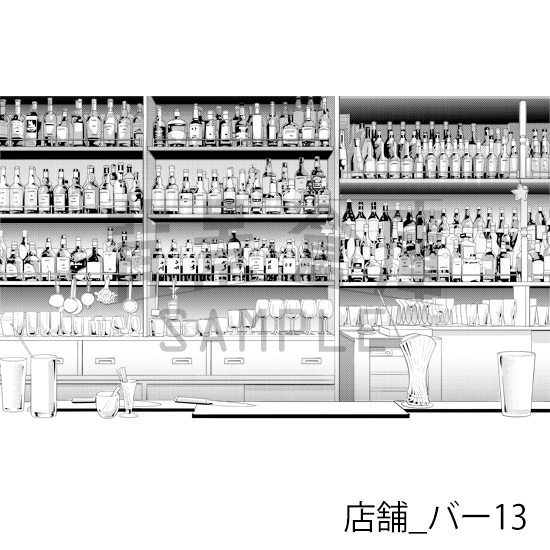 【トーンつき】店舗_背景素材集23(バー)