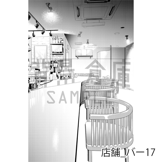 【トーンつき】店舗_背景素材集23(バー)