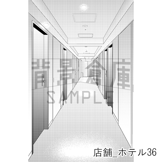 【トーンつき】店舗_背景素材集24(ホテル)