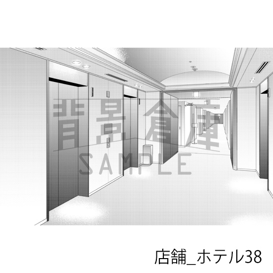 【トーンつき】店舗_背景素材集24(ホテル)