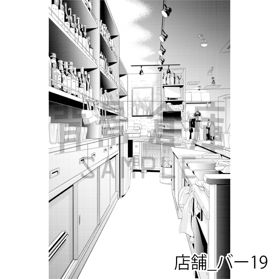 【トーンつき】店舗_背景素材集25(バー)