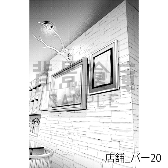 【トーンつき】店舗_背景素材集25(バー)