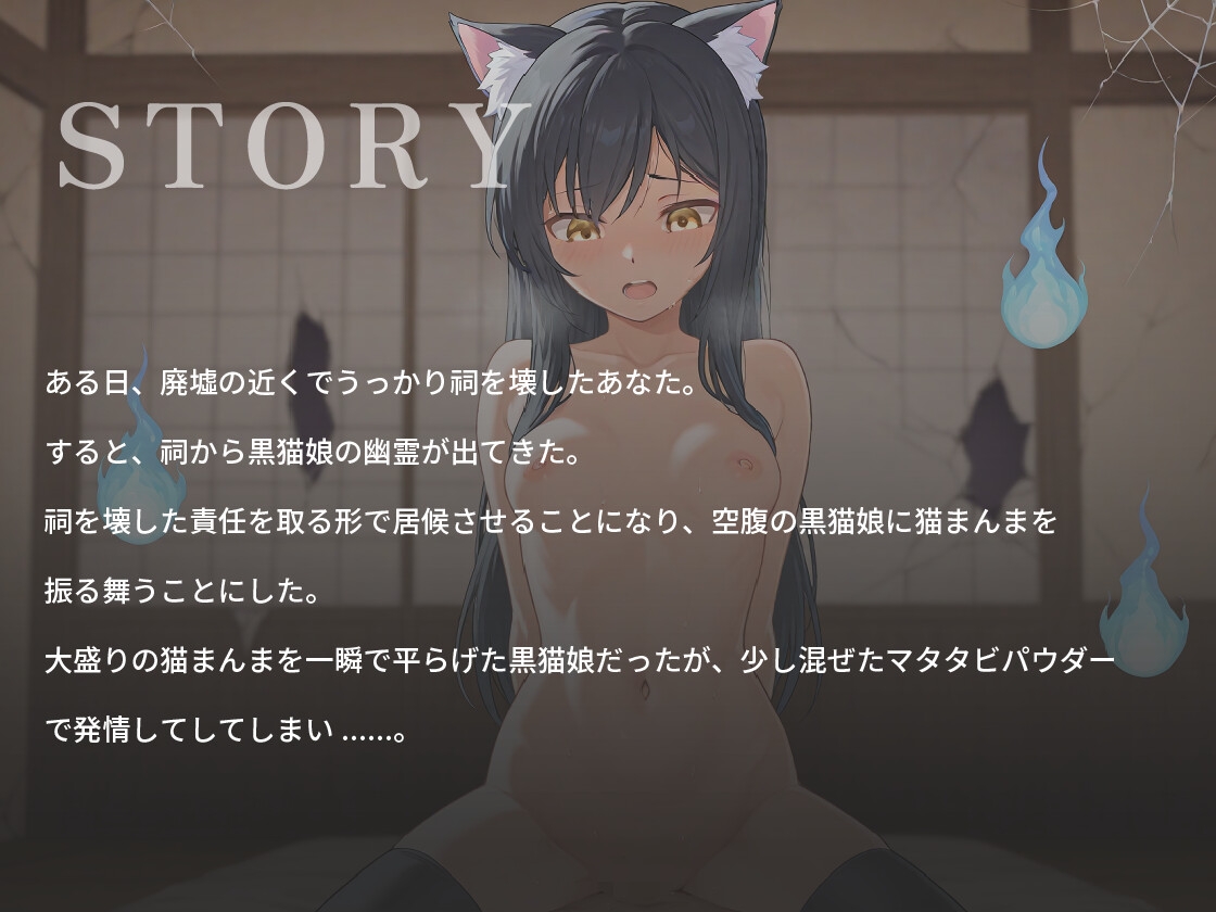ツンデレ黒猫娘の幽霊は食欲と性欲を俺に満たして欲しいようです【バイノーラル/けもみみ/処女】 画像1
