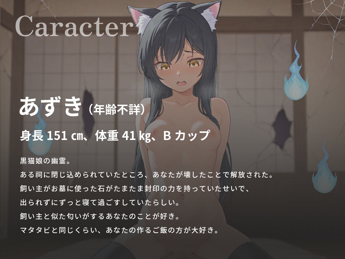 ツンデレ黒猫娘の幽霊は食欲と性欲を俺に満たして欲しいようです【バイノーラル/けもみみ/処女】 画像2