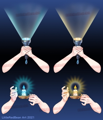 蠟燭+手電筒|キャンドル+懐中電灯|Candle+flashlight Vtuber assets Live2D 素材 [LittleRedBeanArt]
