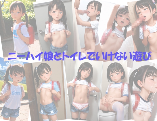 ニーハイ娘とトイレでいけない遊び