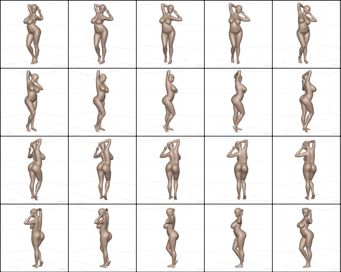 作画用の女体ポーズ集ムチムチ体型編_4