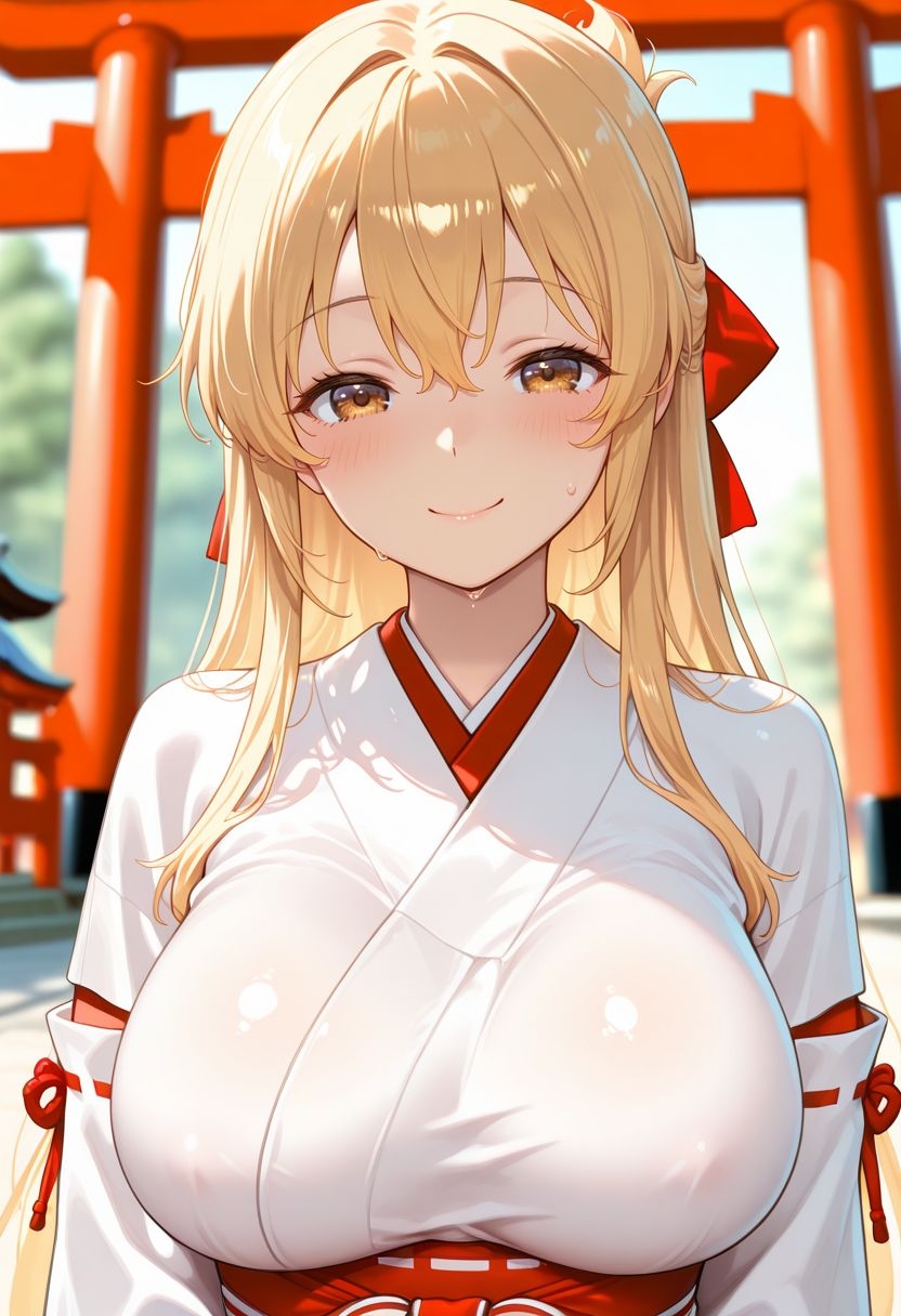 爆乳優等生の巫女、笑顔で受け入れる奉仕～堀北つばさ～ 画像1