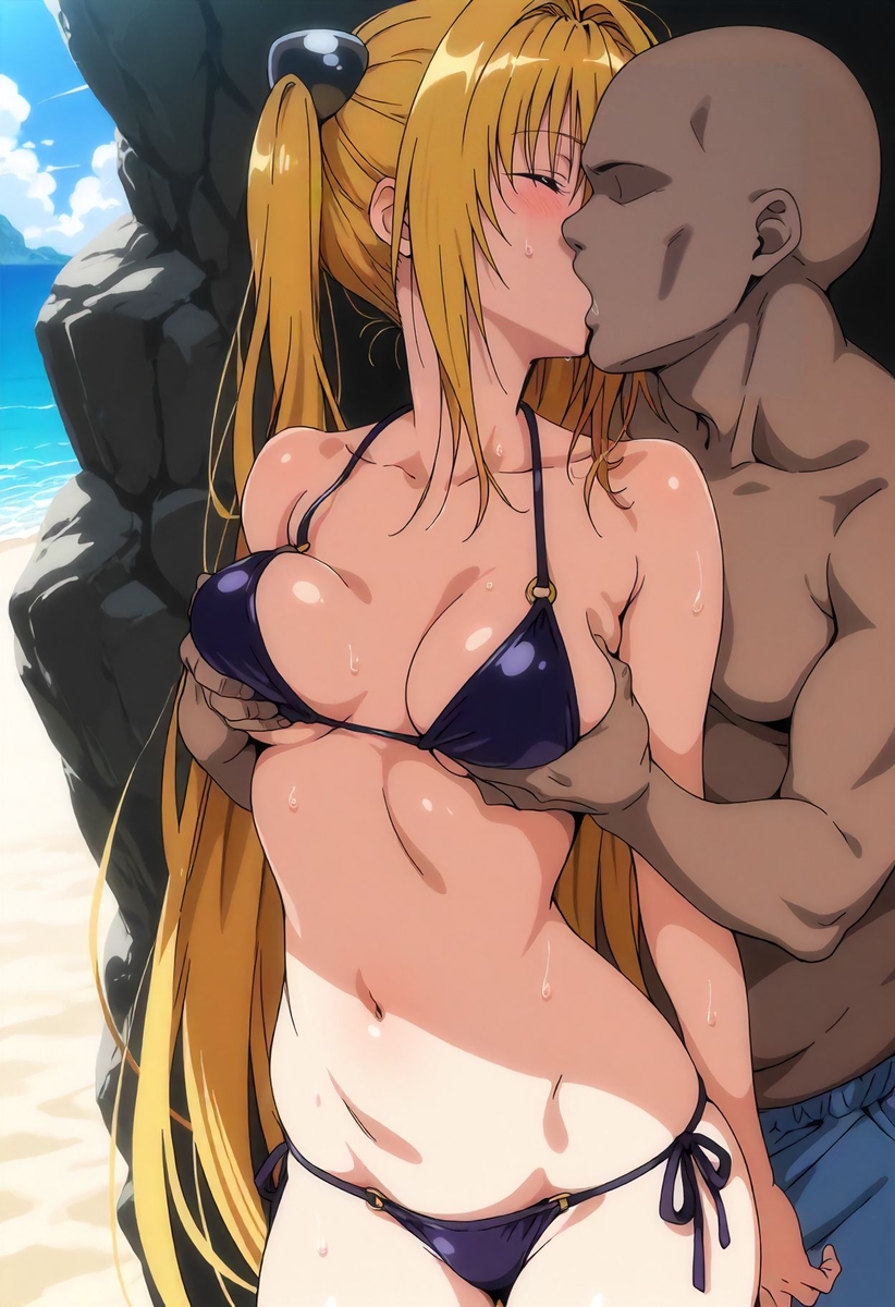 金色のヤ〇コスプレの女の子とビーチでH 画像2