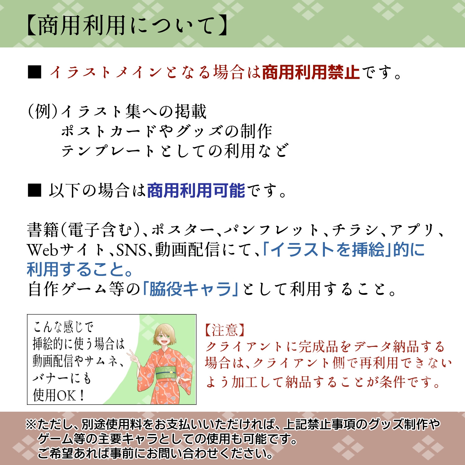 立ち絵(商用利用一部可)男性浴衣キャラ(藍色)