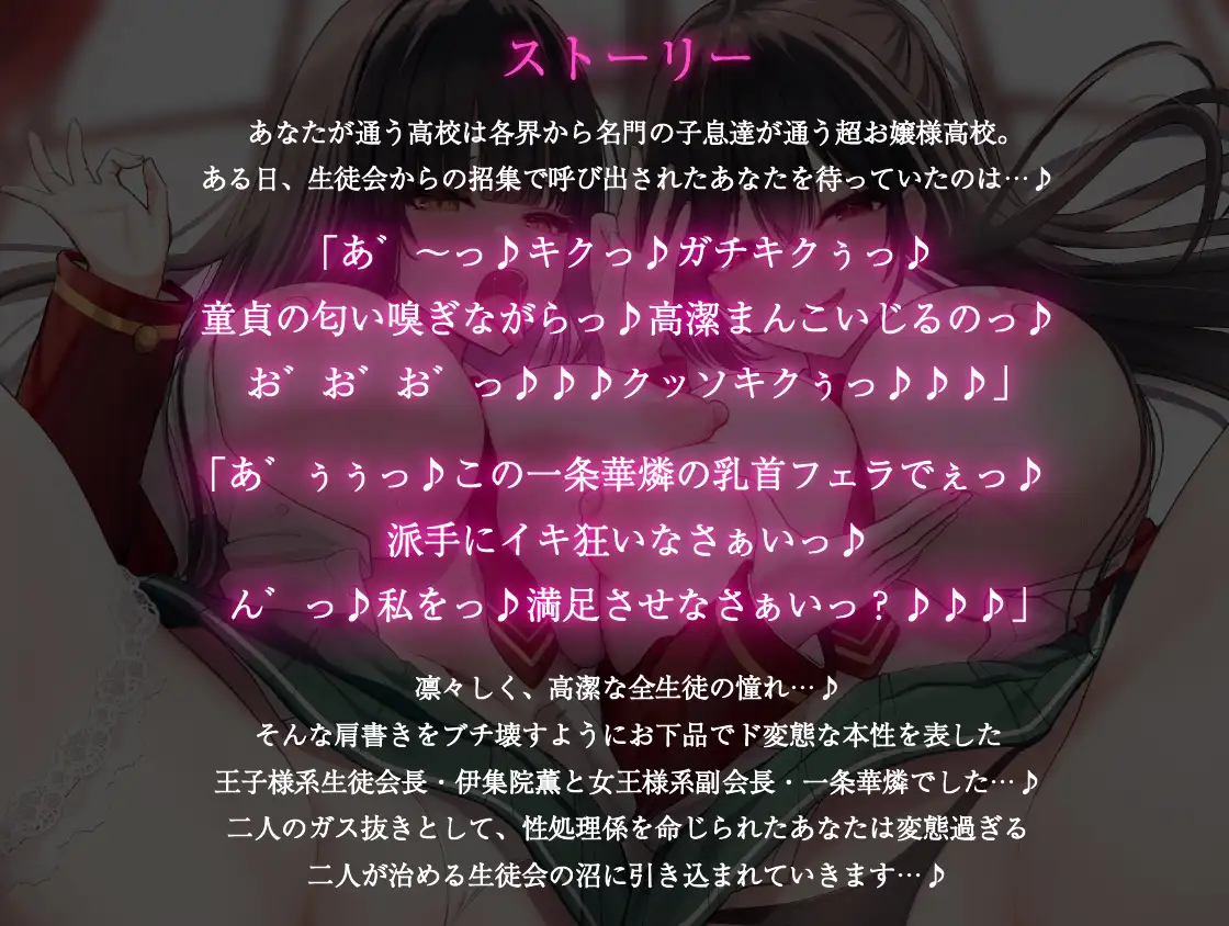 ドスケベ王子様系生徒会長と女王様系副会長が治める変態生徒会に性処理係として任命されてしまいました…♪ レジスタンス和歌山 エロ画像5