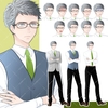 【商用利用一部可】成人男性 灰色の髪(スーツセット) [アルファsubu]