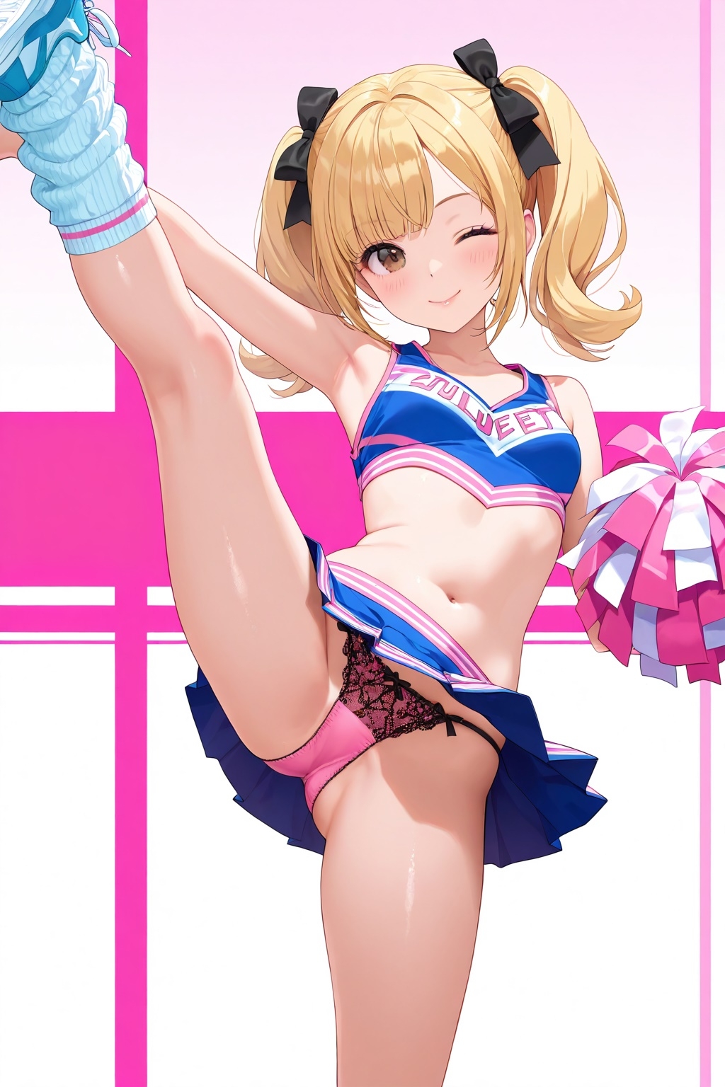 生パンチアガールのたくし上げ&ハイキックパンチラ_2