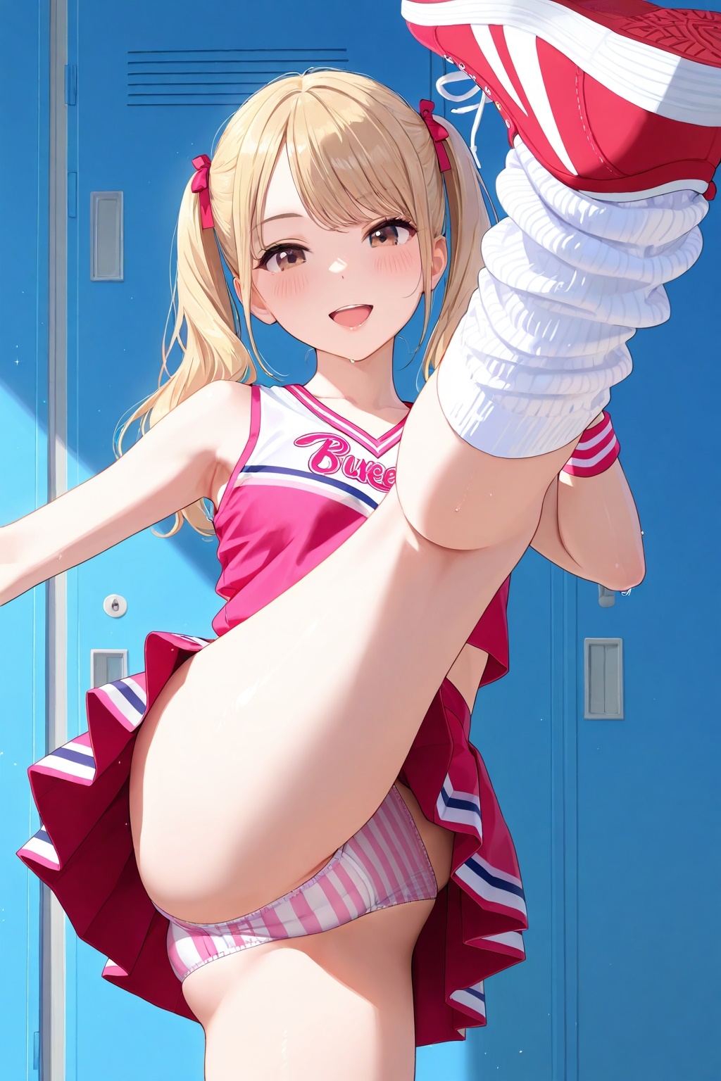 生パンチアガールのたくし上げ&ハイキックパンチラ_6