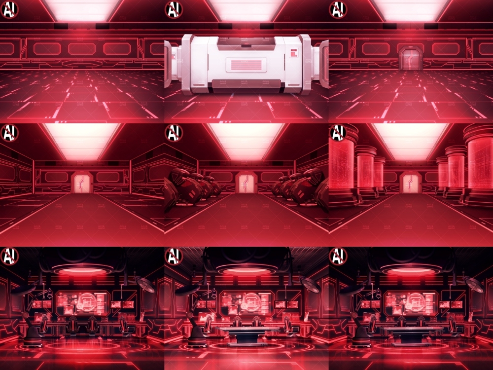 みにくる背景CG素材集『未来編』part02-Red×Black-A