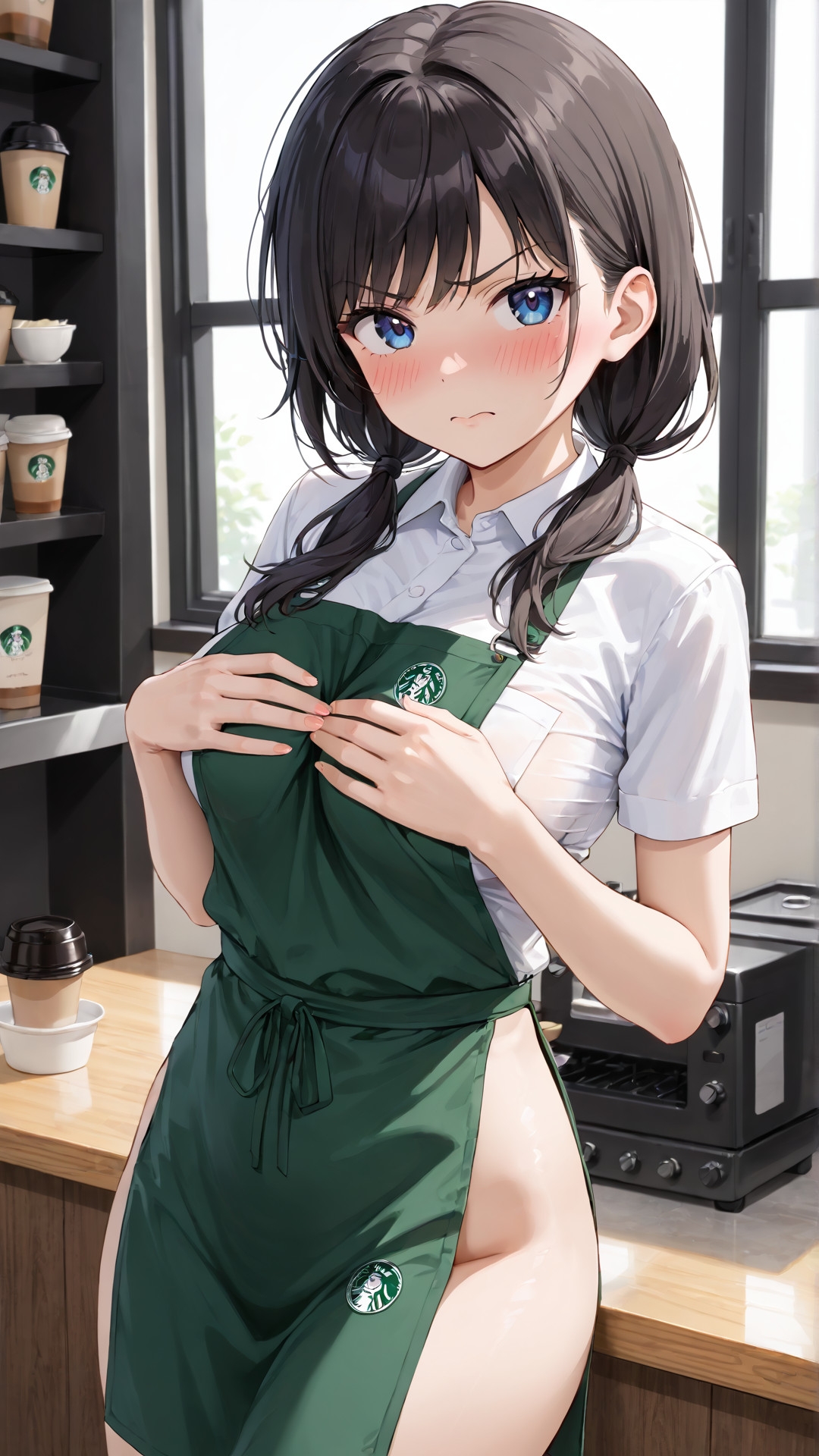 「嫌な顔されながらおっぱい見せてもらう」AIイラスト集 vol.2 画像6