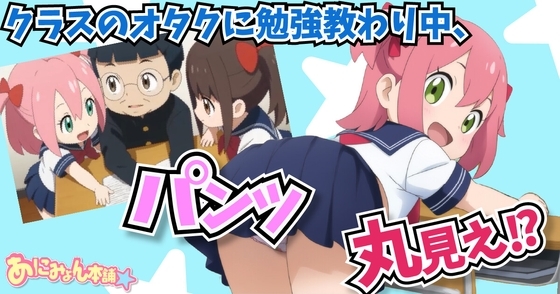クラスのオタクに勉強教わり中にパンツ丸見えな事に気付いてない娘。