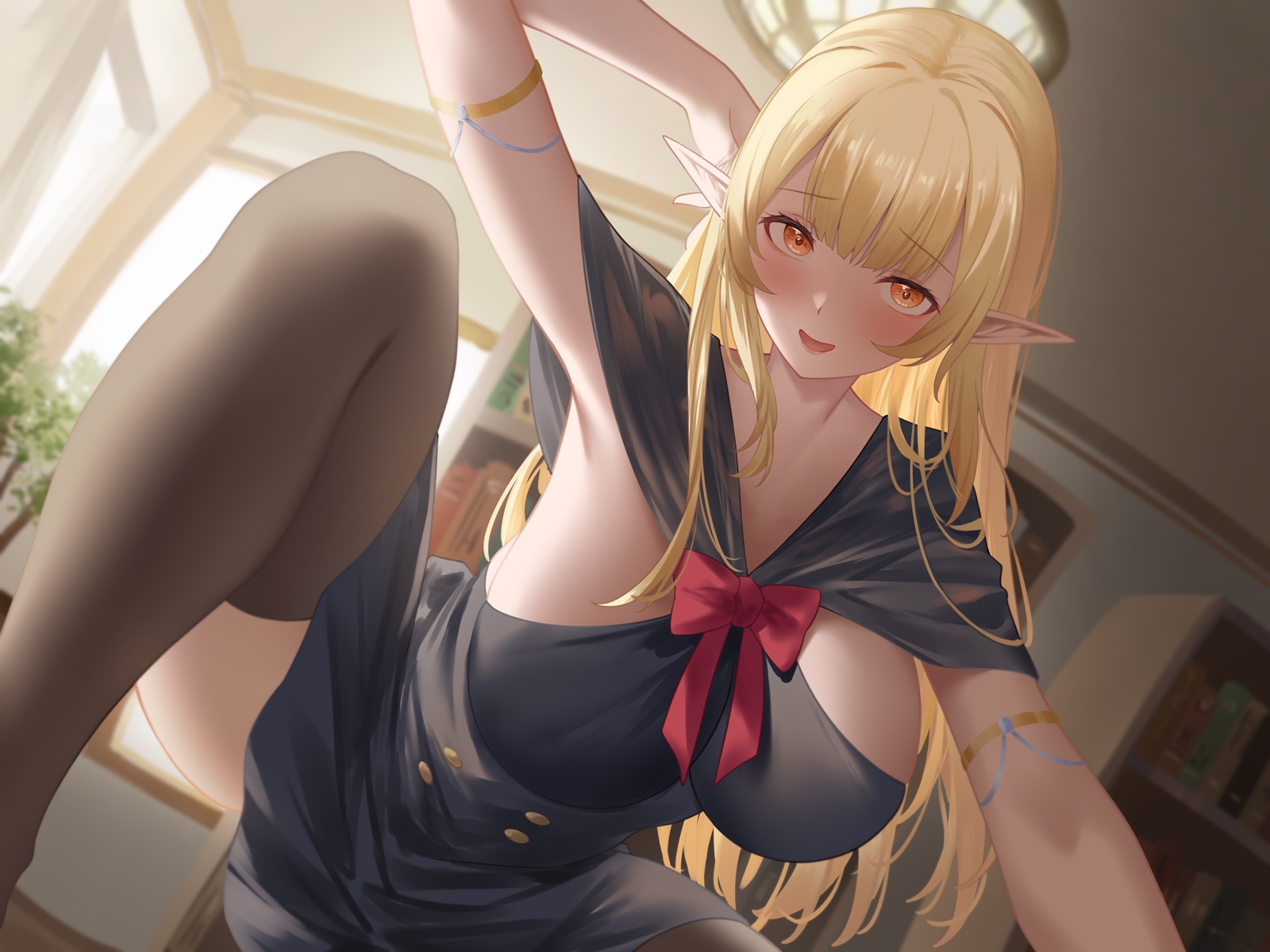大人しそうな司書エルフが豹変…魔法で拘束逆レ○プ~逃げても無駄ですよ♡連続中出し性奴○堕ち~ 画像3