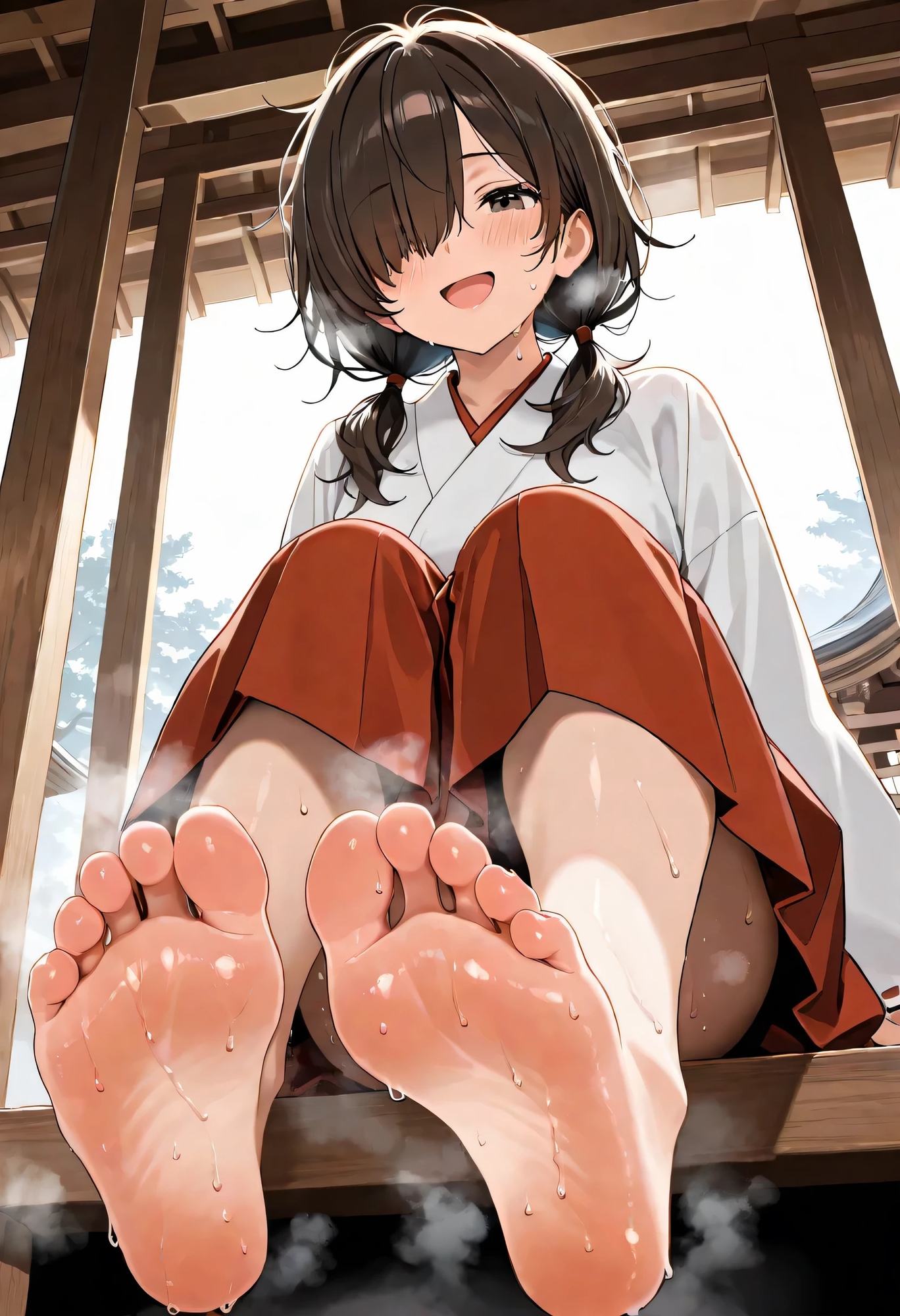 子宝神社で巫女の少女と汗だく中出しセックス 画像8