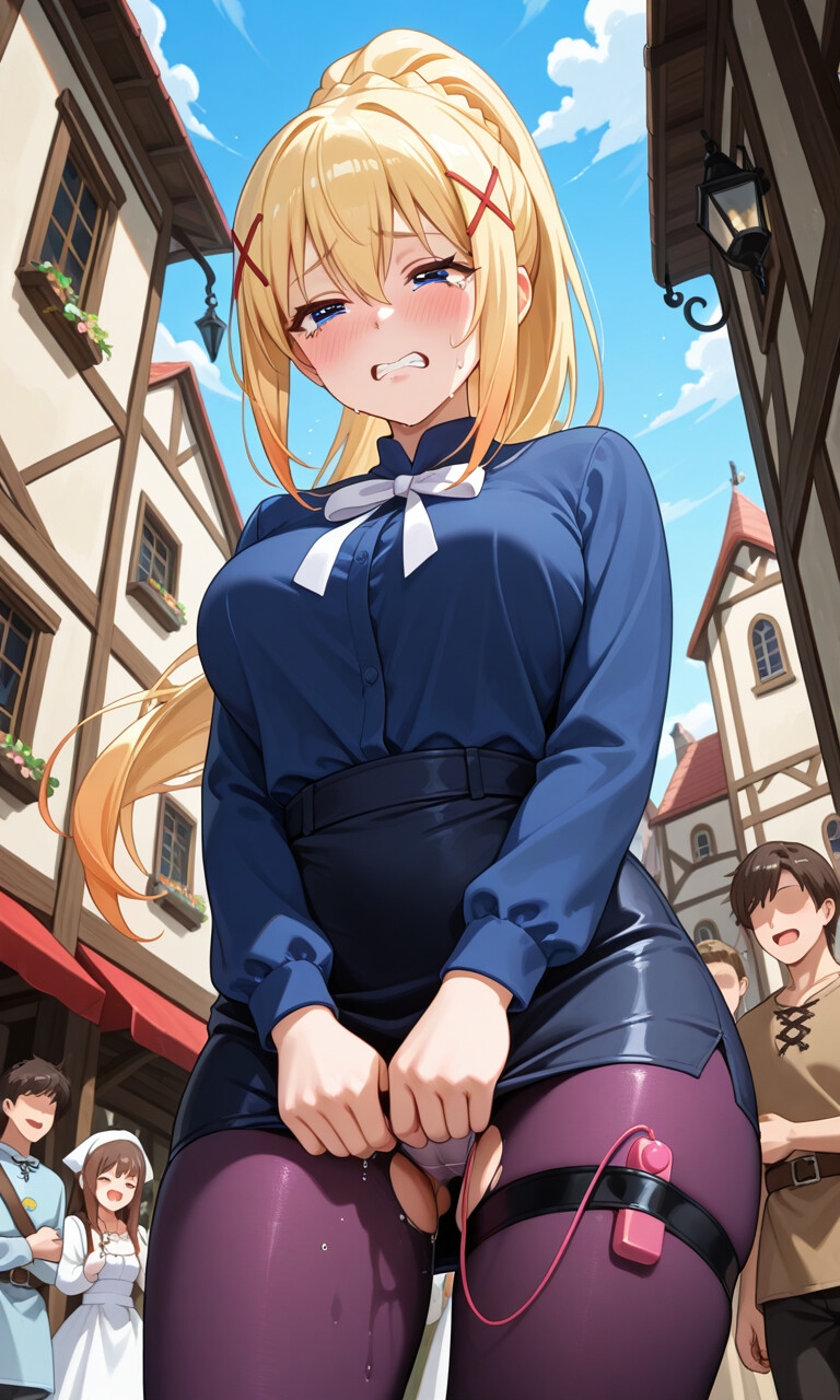 【このすば】アクア・めぐみん・ダクネス・ゆんゆん 〜駄女神・ドM女騎士・メス〇キ魔法使いをわからせアヘ顔堕ちCG集〜|パンチラ・羞恥プレイ・パイズリ・中出しハメ 画像4