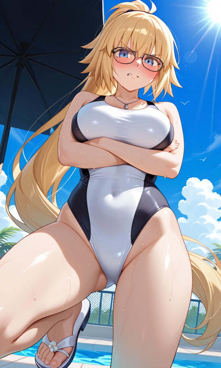 【FG●】ナイチンゲール・凛&イシュタル・ジャンヌ(競泳水着Ver.) 〜搾精・アヘ顔堕ちCG集〜 | パンチラ・顔面騎乗位・パイズリ・中出しハメ 画像8
