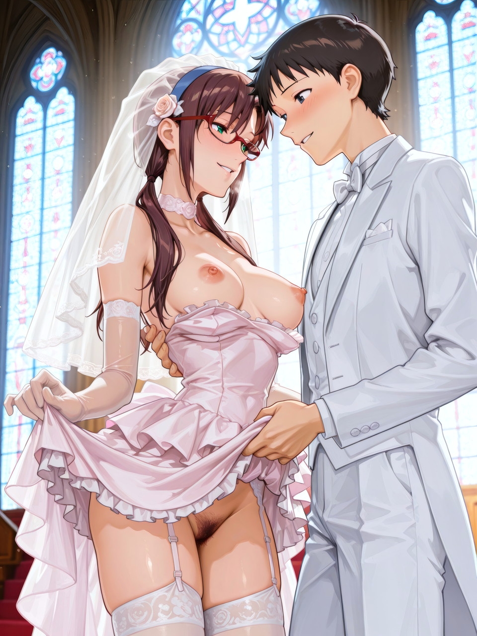 [AIイラストCG] Eva Girls -ウェディングドレスでXXX- 画像4