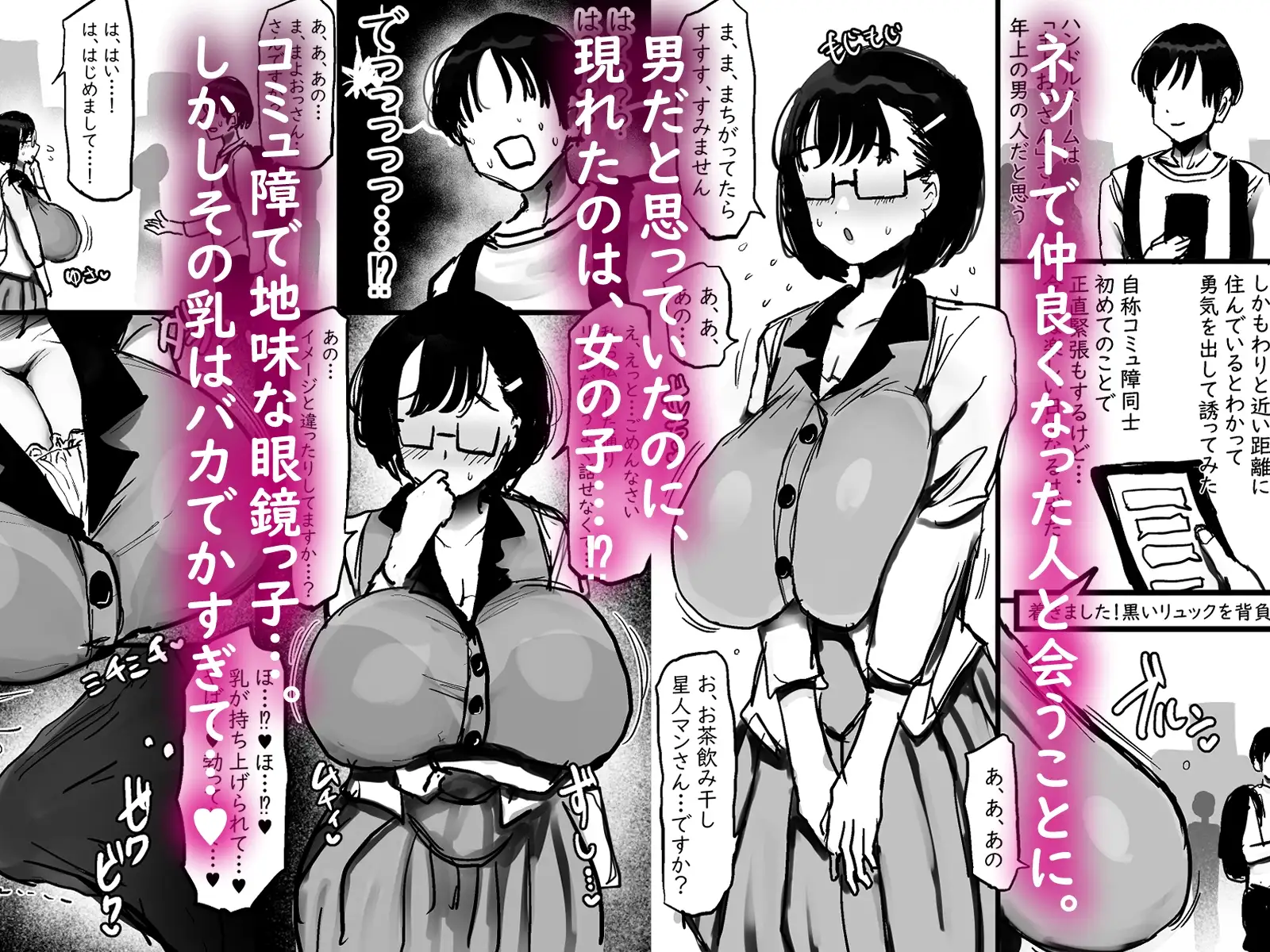 ネットで知り合った地味眼鏡爆乳とお友達交尾しちゃう話