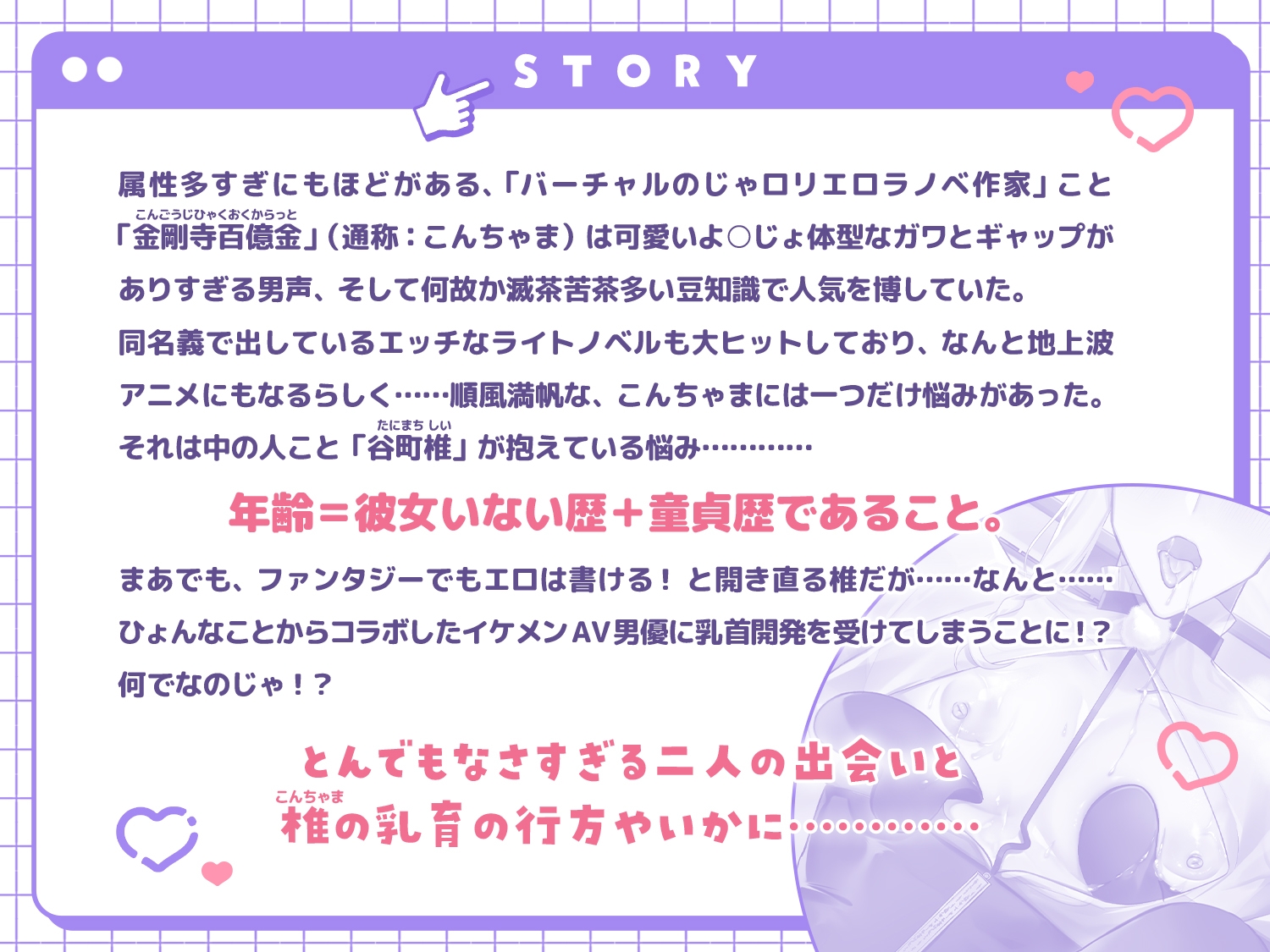 エロラノベ作家Vと始める乳育恋愛って何！?～べべべ別にモロ感乳首開発なんてされていないのじゃっ！～ 画像1