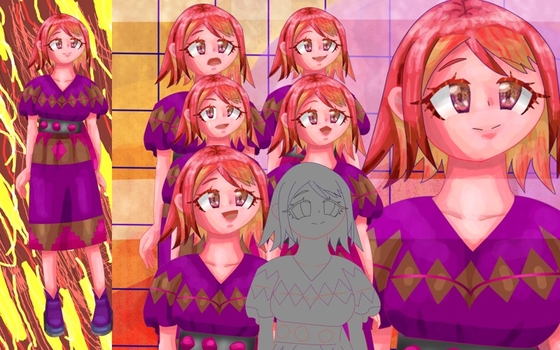立ち絵素材15民族衣装インディアンナバホ民族風の女の子 [ERASER]