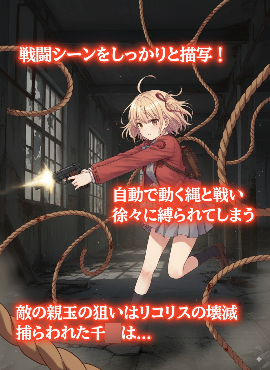 ぐるぐる巻きに緊縛されたリコリス【猿轡】_3