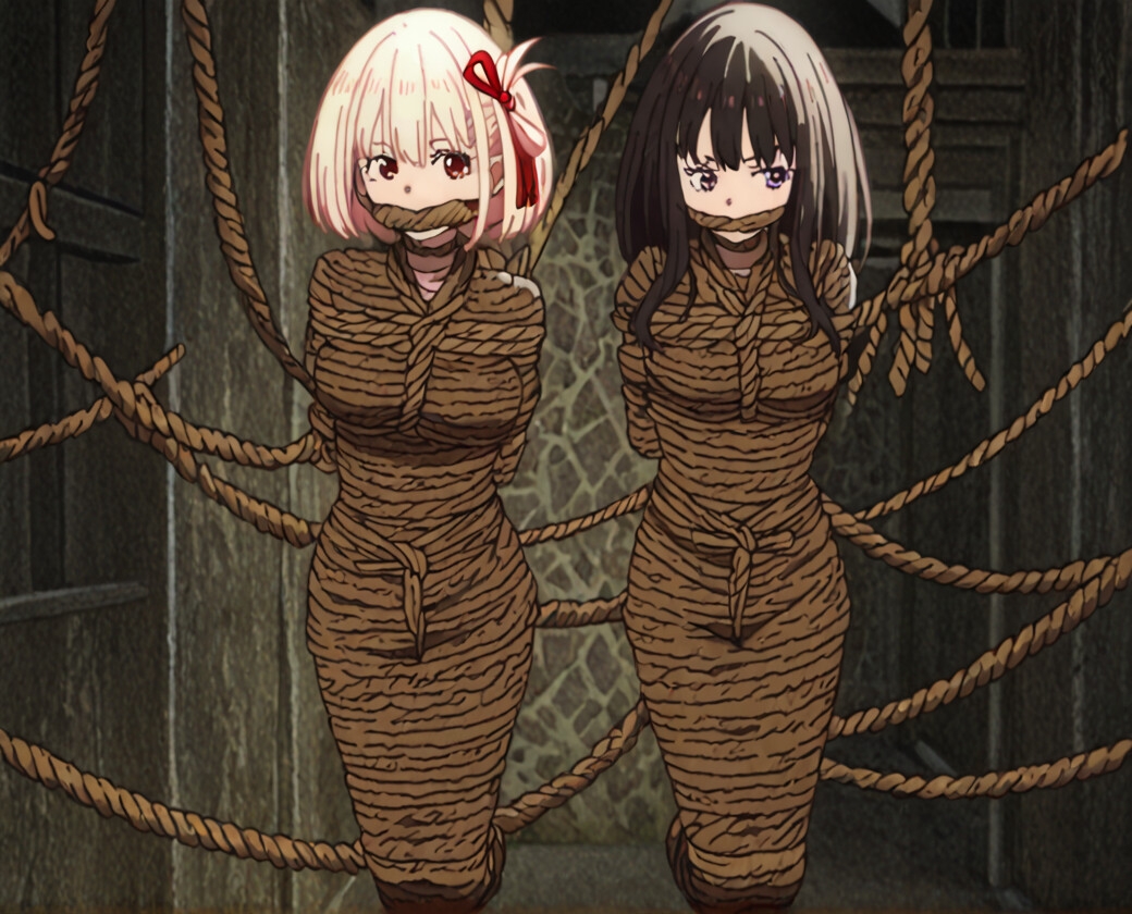 ぐるぐる巻きに緊縛されたリコリス【猿轡】_6