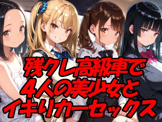 残クレ高級車で4人の美少女とイキりカーセックス