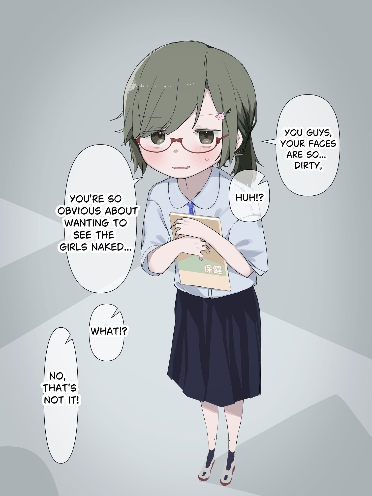 The gloomy girl became the teaching material for genital observation.