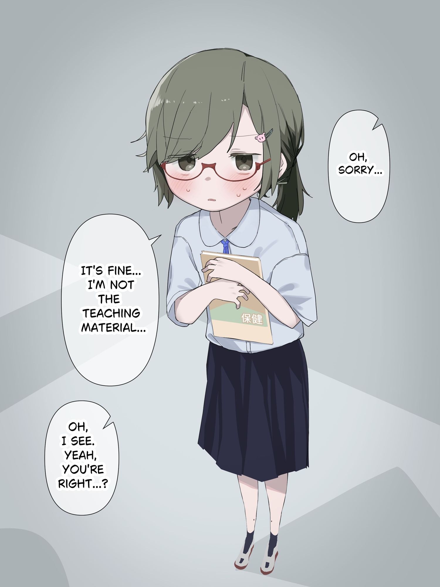 The gloomy girl became the teaching material for genital observation.