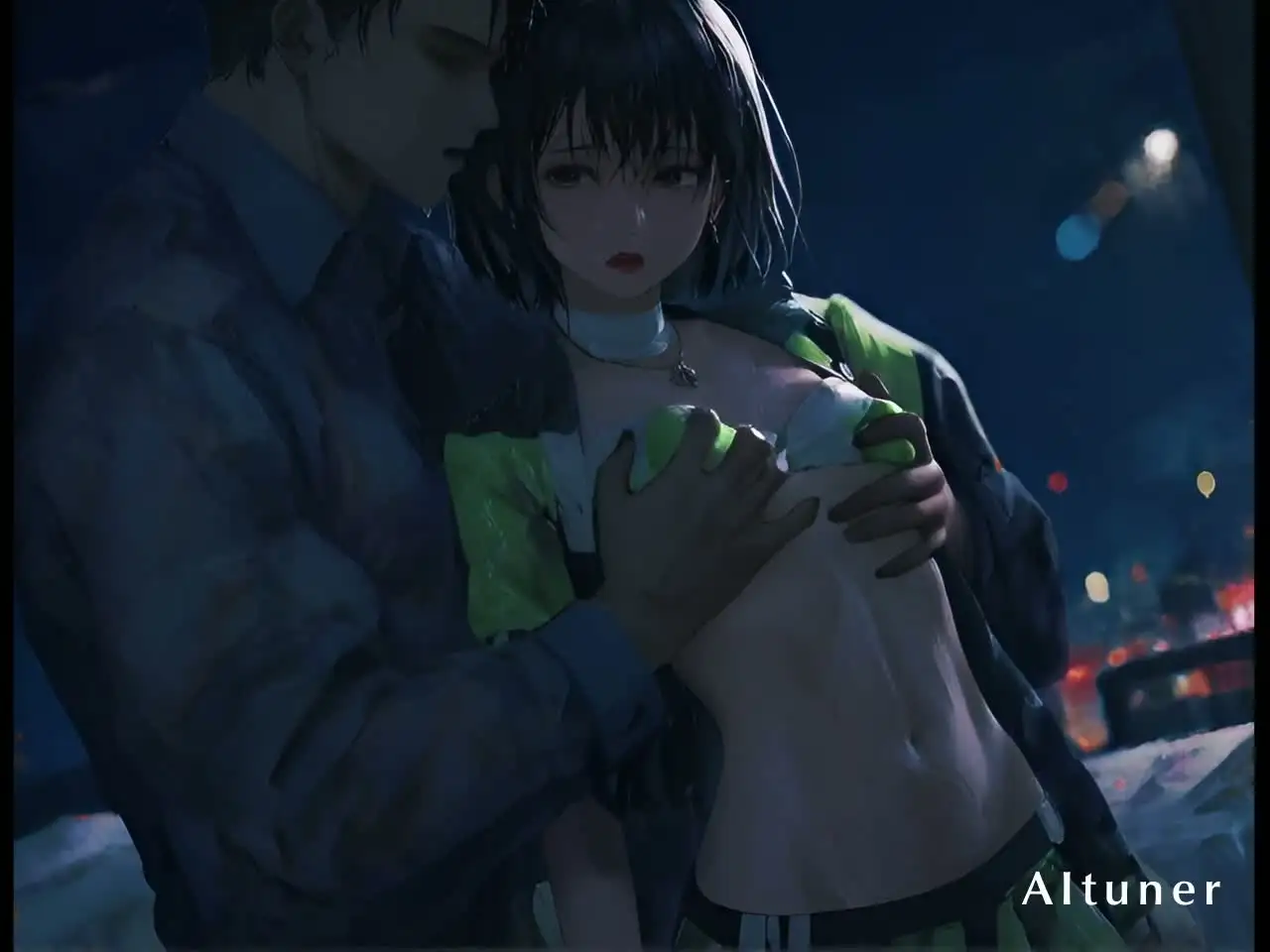 サンプル画像7|【エロCG/動画】【26分HD】曇りガラスとピットライトの狭間、彼女は夜に身を委ねる――明日を拒む、ただ一つのラップ。【AItuner】