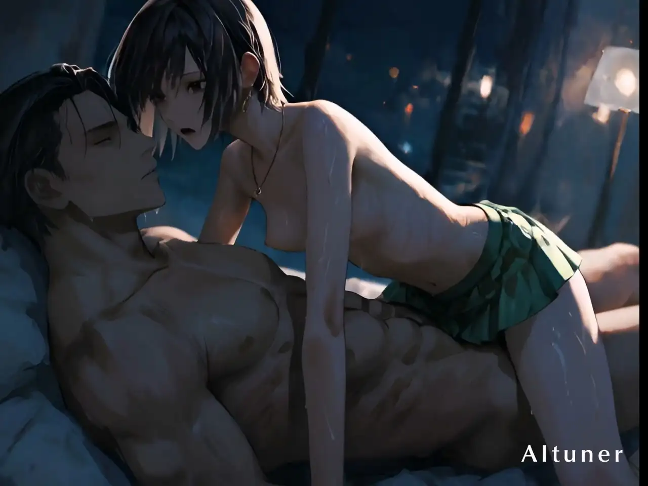 サンプル画像9|【エロCG/動画】【26分HD】曇りガラスとピットライトの狭間、彼女は夜に身を委ねる――明日を拒む、ただ一つのラップ。【AItuner】