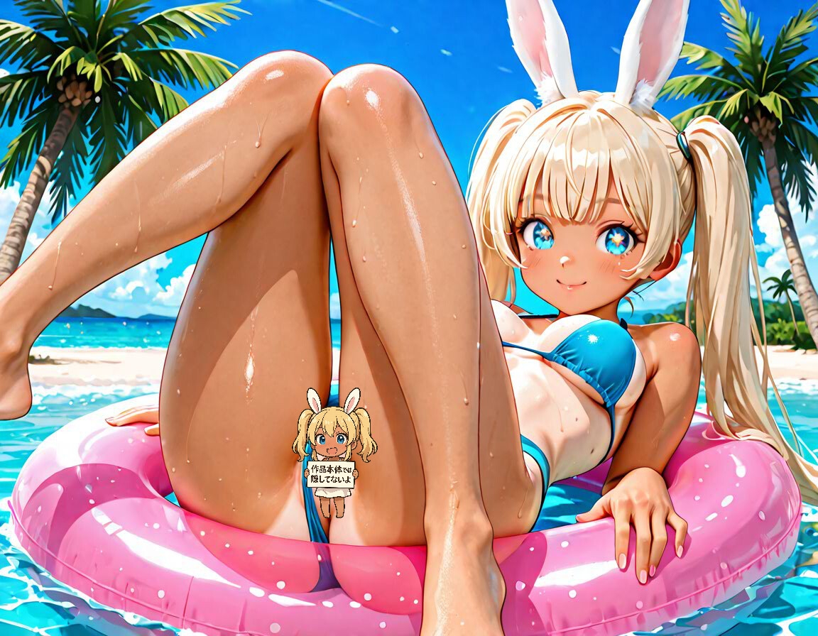 発育がいいうさ耳金髪日焼け美少女な従妹がビーチで挑発してきた件 画像4