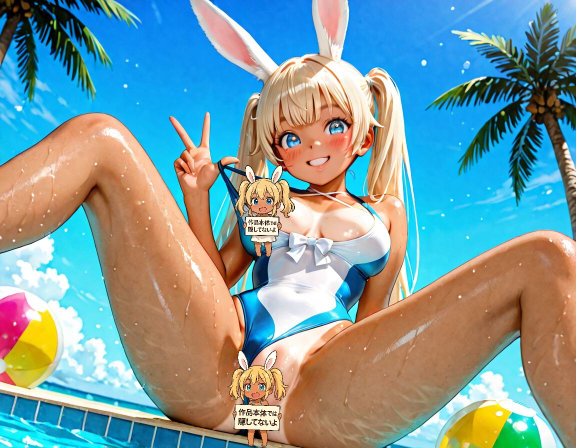 発育がいいうさ耳金髪日焼け美少女な従妹がビーチで挑発してきた件 画像8