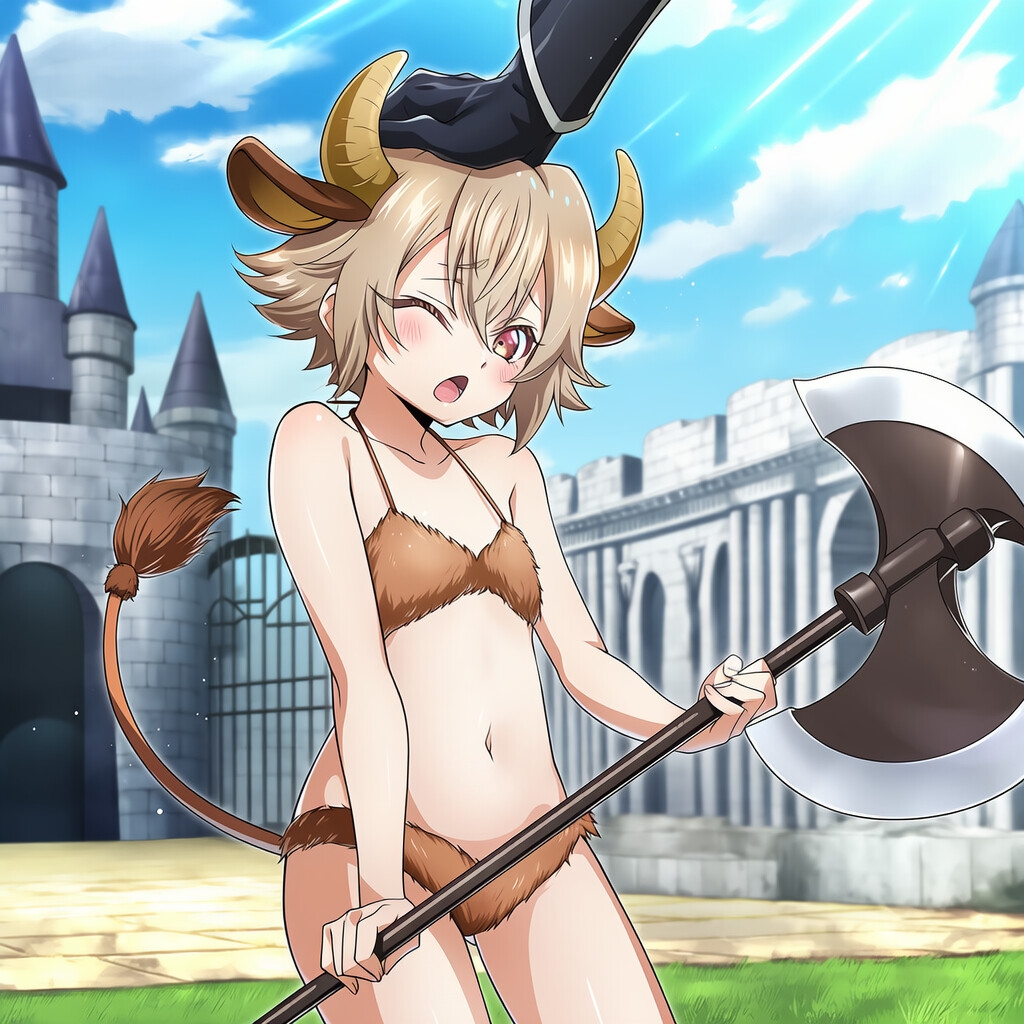 頭を撫でるとどんどん成長するミノタウロスに懐かれる_出会い編_2