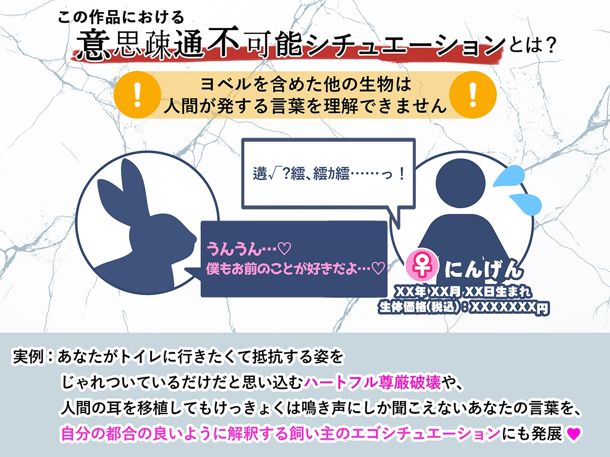 【意思疎通不可能?】迷子のヒトを探しています【人間=ペットの世界で“元”飼い主のオスウサギが行方不明だったあなたを保護しました】 画像3