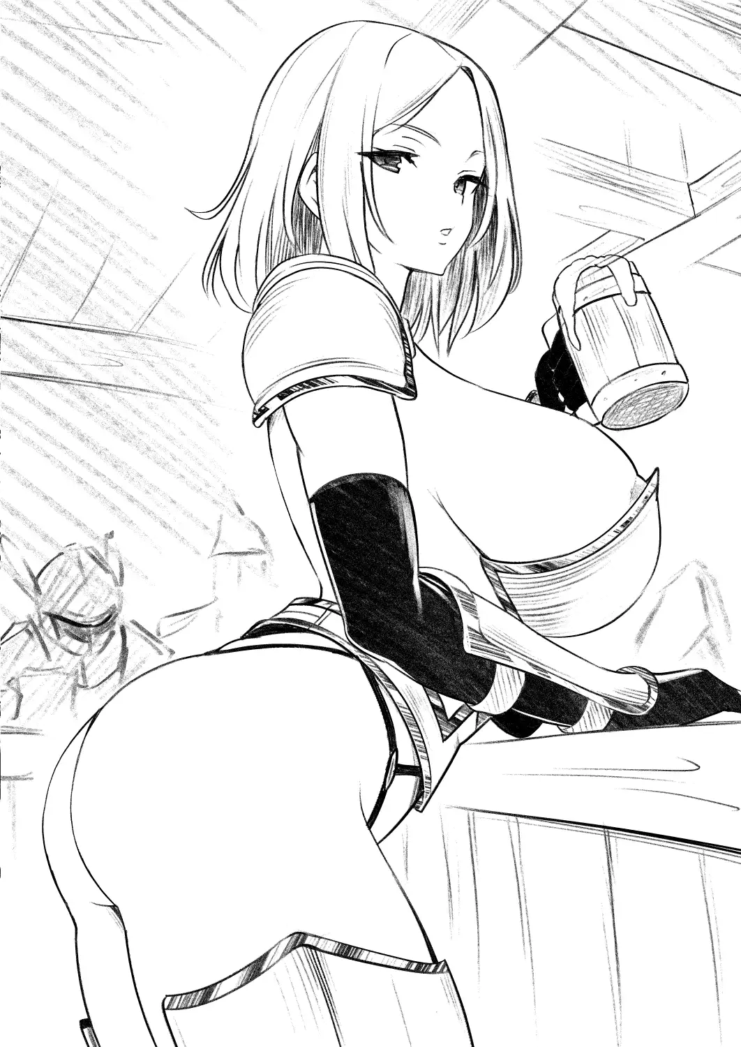 耳ほじクエスト～ミミーダの酒場～『強くてセクシーな戦士のお姉さんをなかまにする?▶はい いいえ』 でぶり エロ画像4