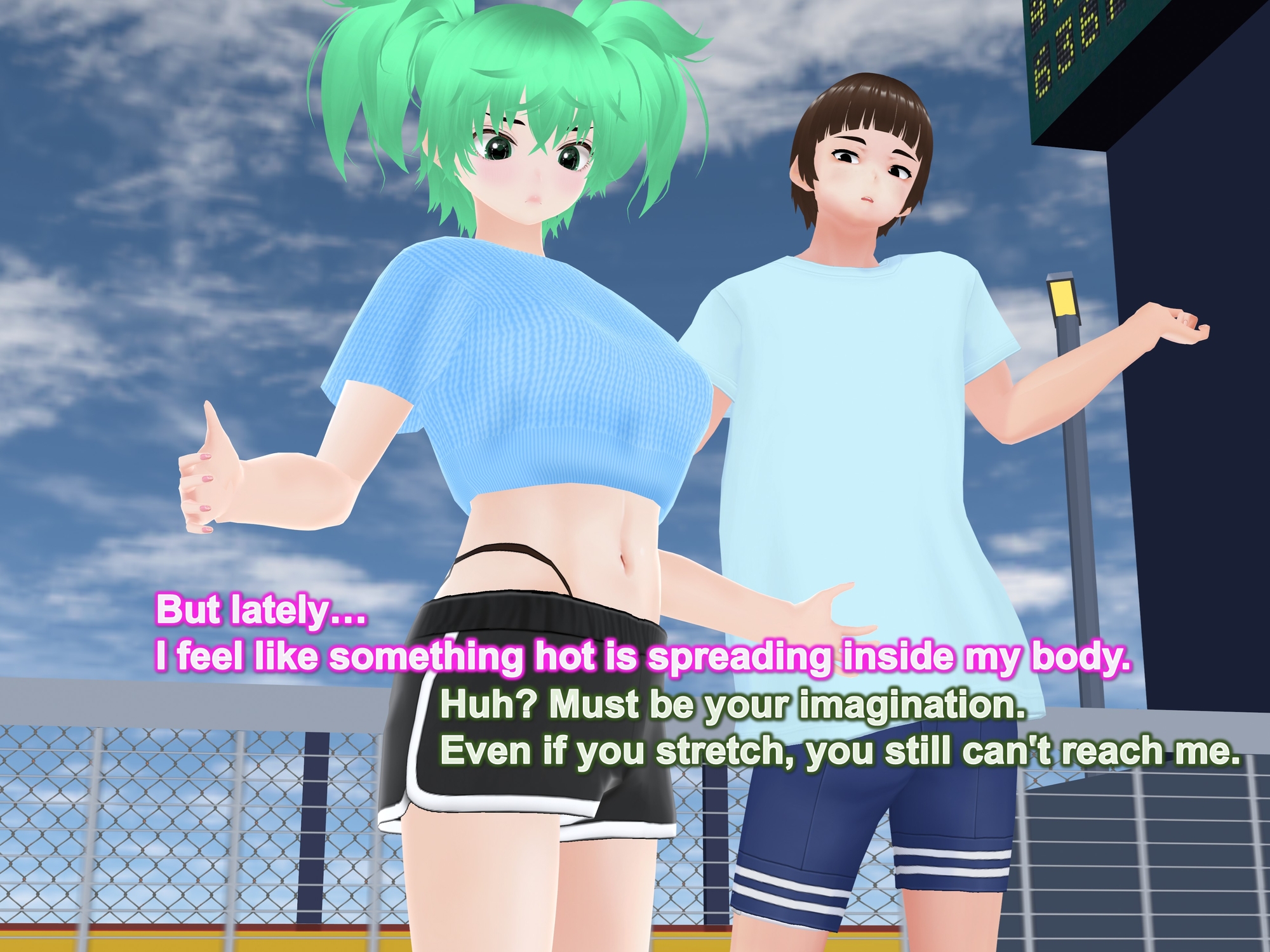 Outgrowing only girls, Overtake boys, Growth sound. Tennis Arc