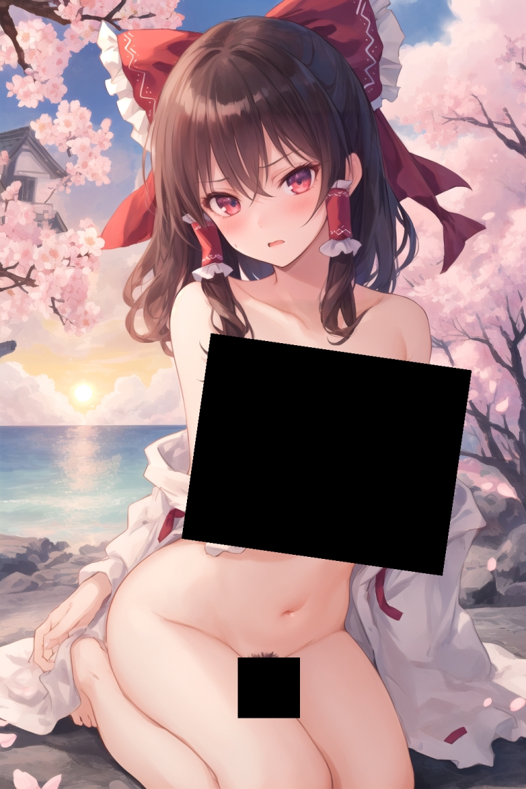 魔理沙は霊夢のえっちな写真を撮りたいようです。～春の雲の多い夕方の海編～_9