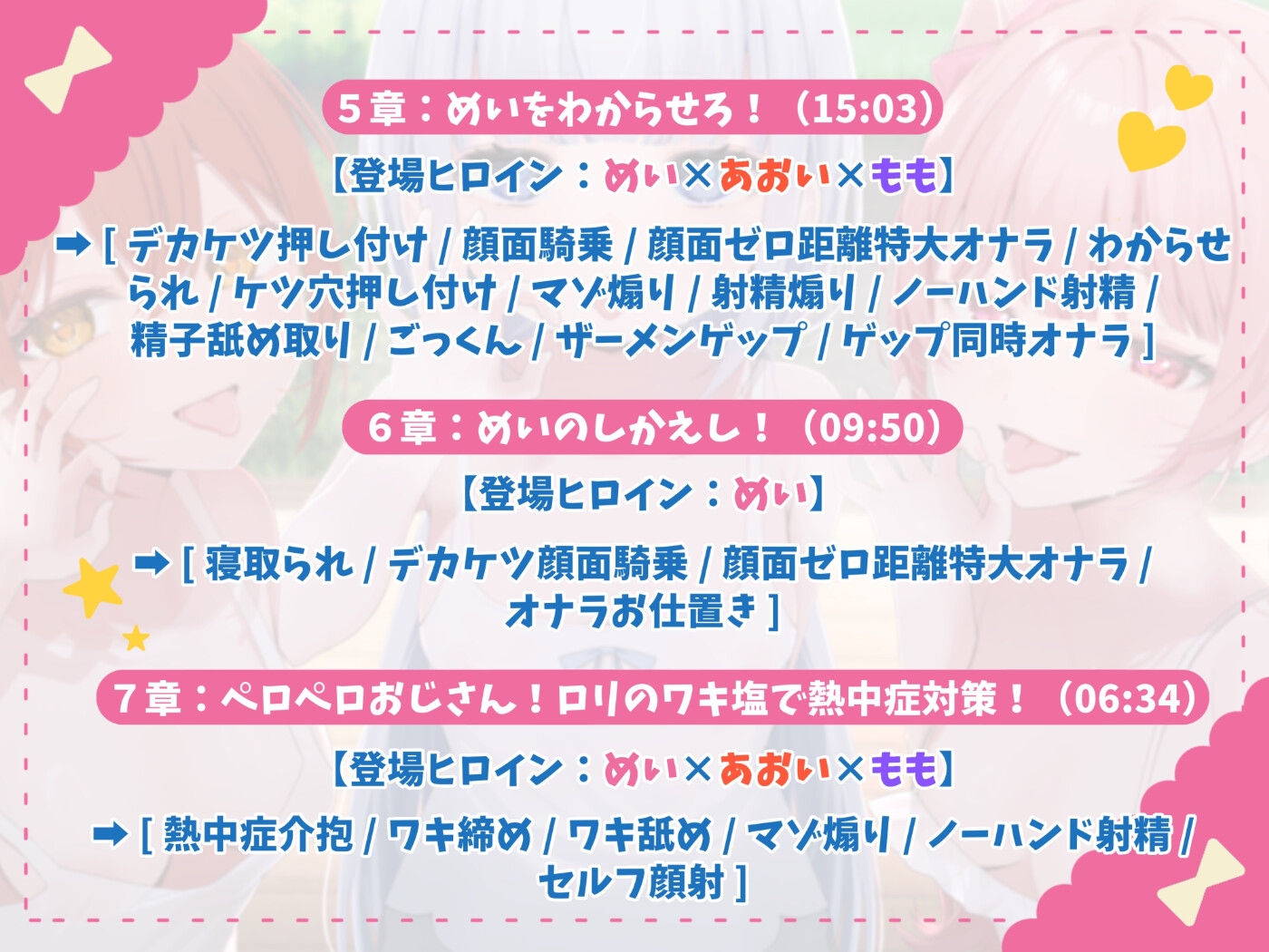 【お下品特化】パパ活ごっこ♡おじさんざっこぉ~♡姪っ子メ○ガキ三つ子に搾られまくる、俺の夏。【マゾ向け】 画像9