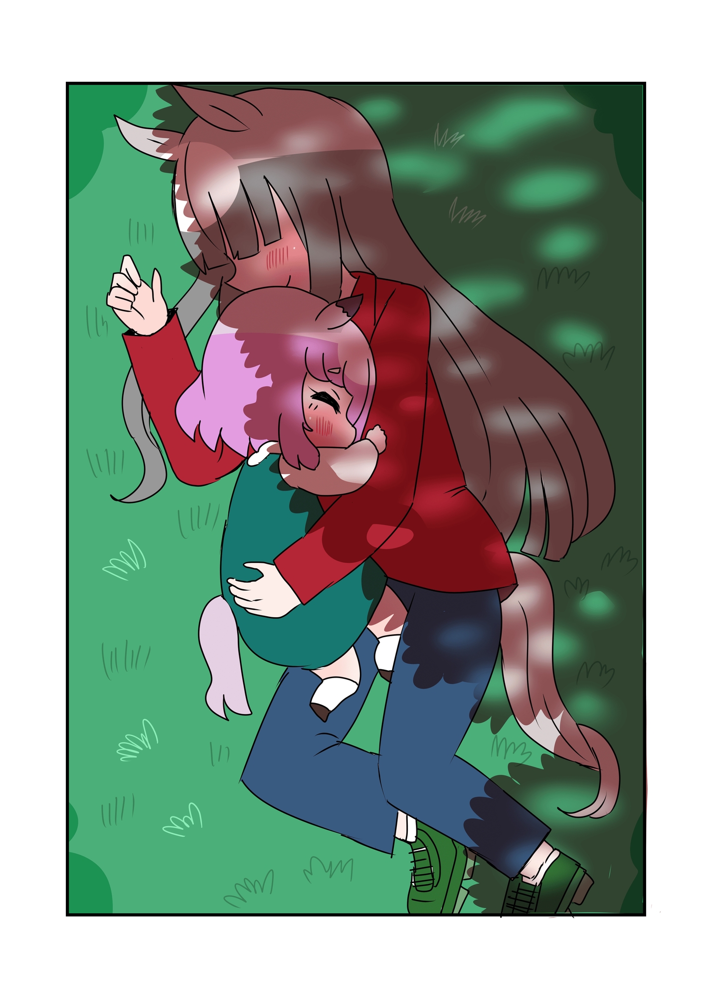 幼マックと謎の芦毛のお姉ささん