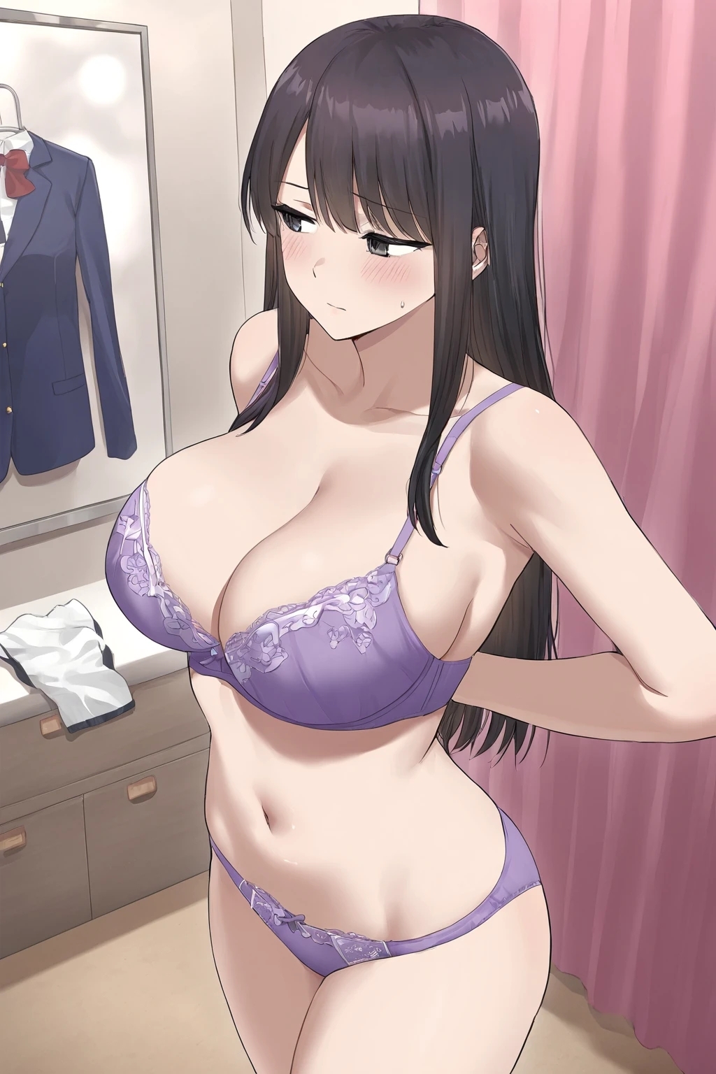 沢山の女の子を盗撮してみた！生着替えで下着や裸を見放題！日常的に脱衣所や部屋を監視してみるイラスト500枚 画像5