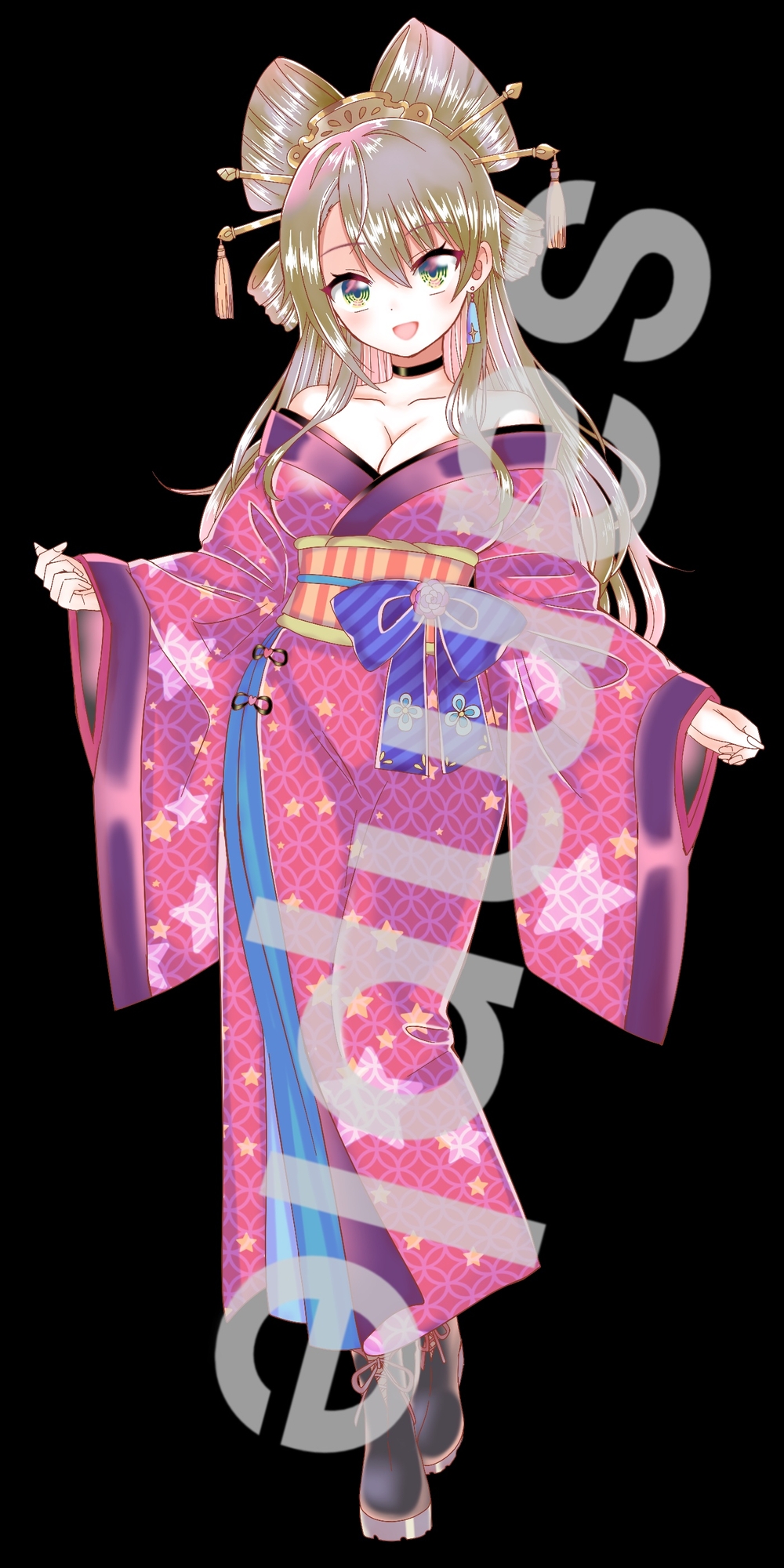 和装風衣装の女の子立ち絵15