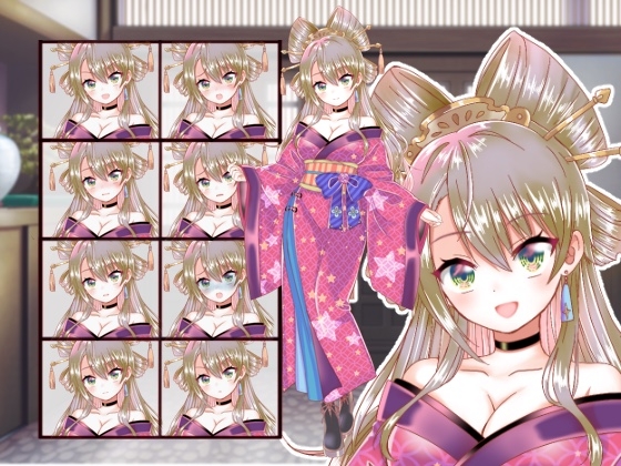 和装風衣装の女の子立ち絵15