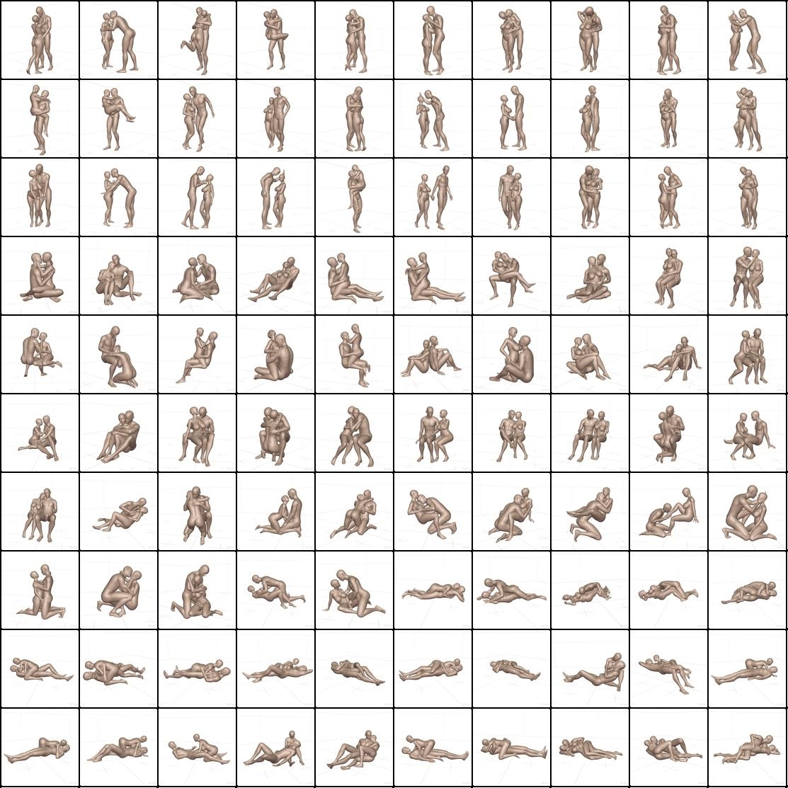 作画用のカップルポーズ集 イチャイチャ編