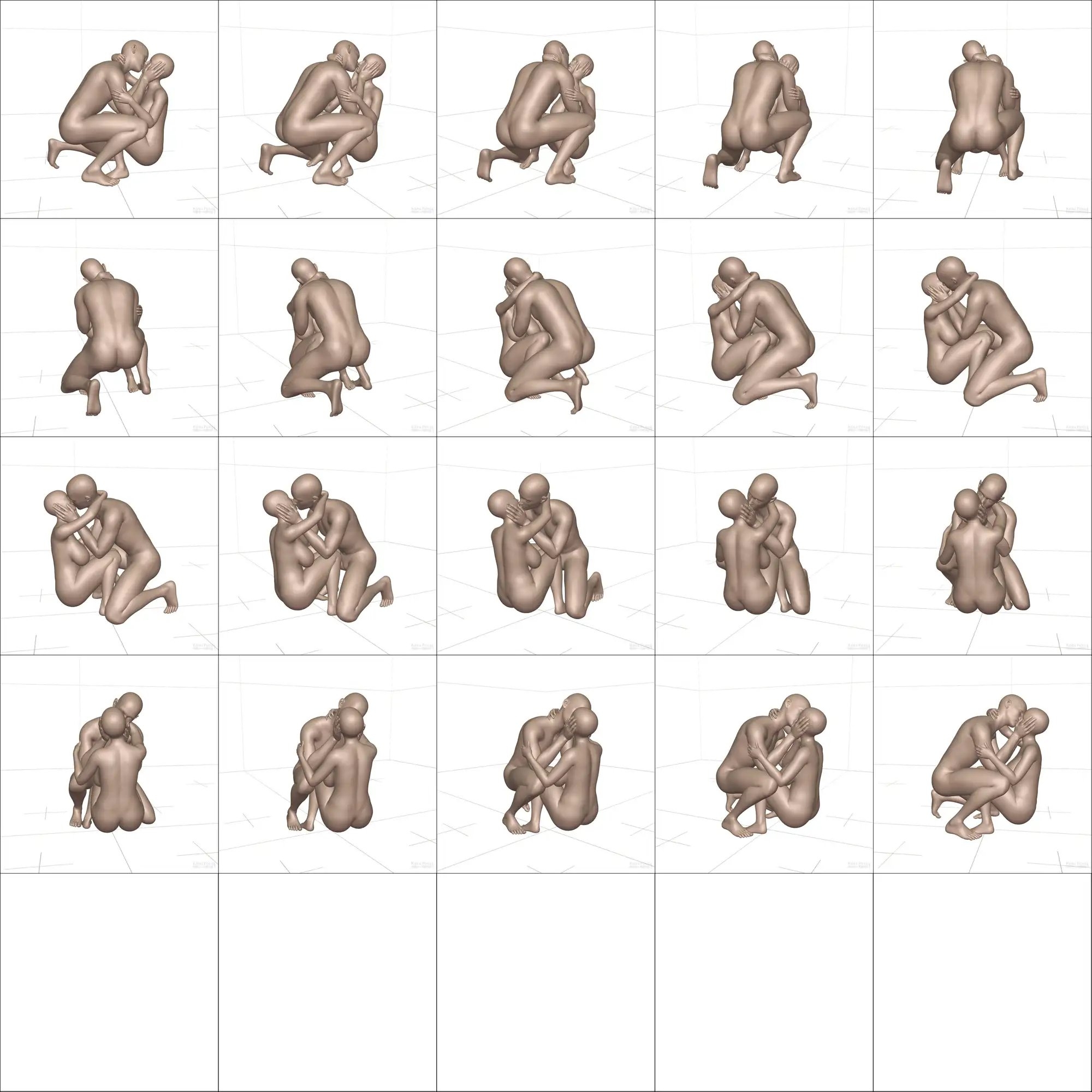 作画用のカップルポーズ集 イチャイチャ編